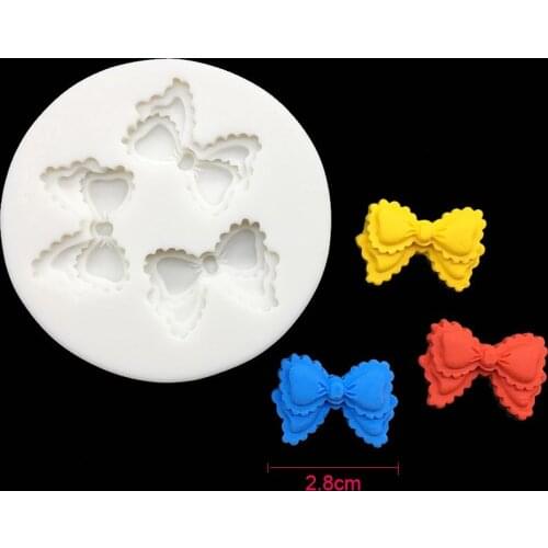 Wholesale 10 pcs 3 Bows Silicone Sugarcraft Mold Chocolate Cupcake Baking Fondant Cake Decorating Tools