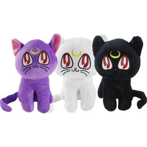 28cm Anime Sailor Moon Cat Luna Plush Toys Stuffed Animals Soft Dolls Gift for Children