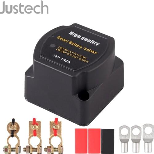 Justech 12V 140Amp Voltage Sensitive Relay VSR Dual Battery Smart Isolator Kit Double Battery Automatic Charger For Camper Car