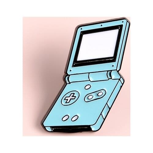 Handheld fashion Cool blue Square gameboy machine brooch Punk Jeans lapel pin personality Gifts for children badge Nintendo