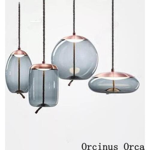 Nordic Modern Simple Glass Chandelier Bar Restaurant Post-bar Modern Creative Individual Single Head Chandelier