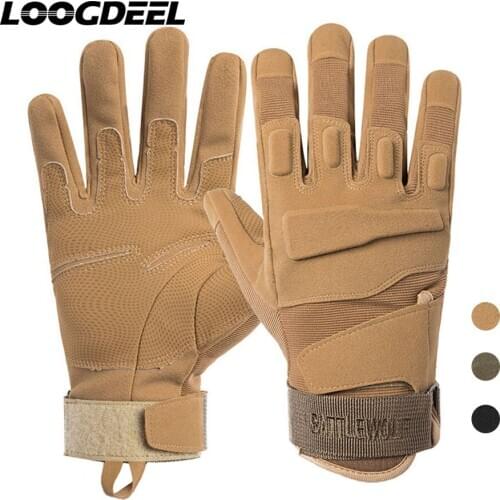 LOOGDEEL Full Finger Mountaineering Gloves Wearable Anti-slip Protection Tactical Training Gloves Sports Mountaineering Gloves