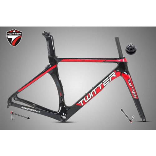 Carbon Road Bicycle Frame Twitter SNIPER2.0 Thru-axle F12*100 R12*142mm Disc Brake Grave Bike Road Frame
