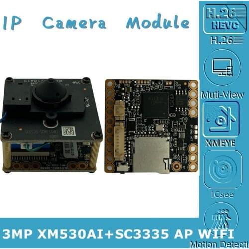 WIFI Wireless AP XM530AI+Q03 2288*1288 IP Camera Module Board Mini Lens 3.7mm Support 128G SD Card Two-Way Audio CMS XMEYE