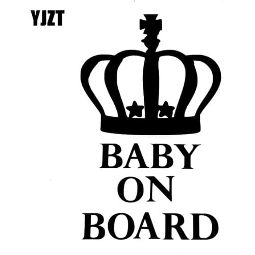 YJZT 9.5CM*15.2CM BABY ON BOARD Vinyl Car Motorcycle Stickers Decal Black/Silver C10-00788