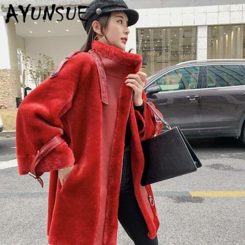 Natural Fur Coat Women 100% Wool Jacket Women Clothes 2020 Winter Coat Women Parka Real Fur Real Leather Jacket TOM1-88826YY2409