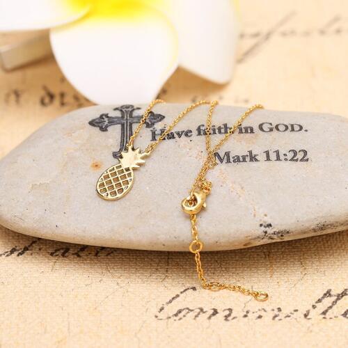 PROMOTION Fashion Real platting Minimalism Pineapple Gold Silver Jewelry Long Chain Pendants&Necklaces Choker Necklace girl 2020