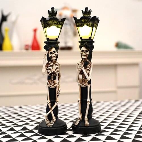 Creepy Hanging Halloween Skull Table Light Desk Lamp Toy Party Decoration Photo Props