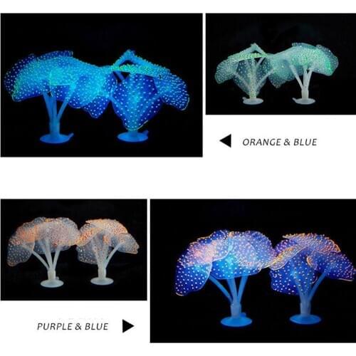 1pcs Glowing Artificial Jellyfishes Fish Tank Silicone Simulated Aquatic Plants Fluorescent Vivid Jellyfish Aquarium Decoration