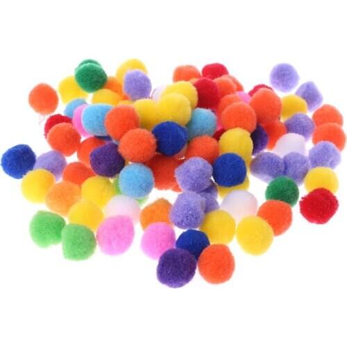 100Pcs Soft Round Fluffy Craft PomPoms Ball Mixed Color Pom Poms 20mm DIY Crafts DIY