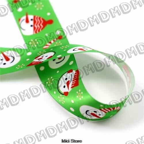 100 Yards 9mm-75mm Size Christmas Cute Snowman Printed Satin Ribbon DIY Handmade Gift Wrapping, Packing Webbing MD161017-25-5591
