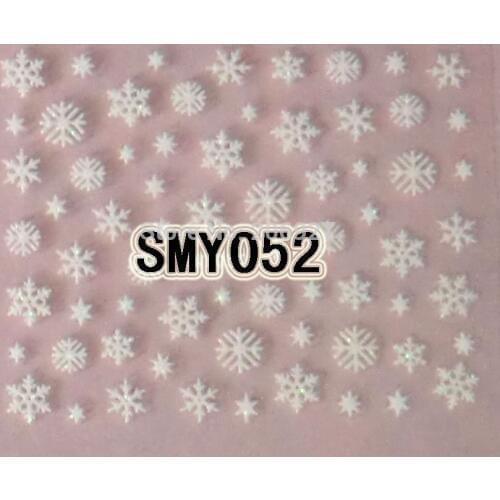 2PCS SMY052 White Snowflake Nail Art Cute Cartoon Sticker Nail Art Sticker
