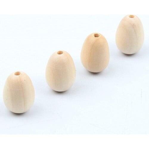 20PCS Natural Log Wood Beads Unfinished Egg Shaped Handmade Beads Jewelry Making DIY Bracelet Anklet 14x20mm