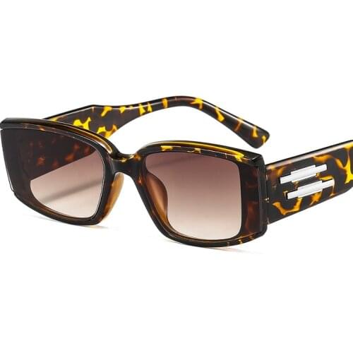 2021 New Arrival Rectangle Sunglasses Men Women Brand Designer Cool Logo Frame PC Colorful Lens Black Leopard Traval Sun Glasses