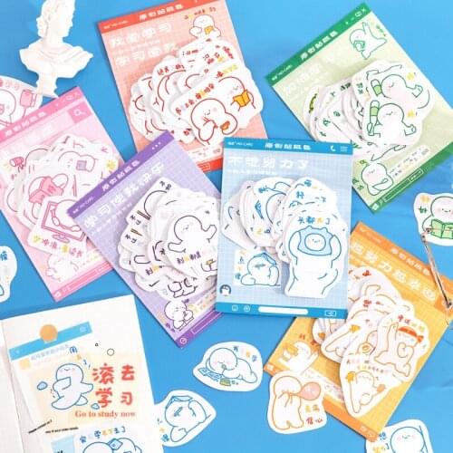 6packs/LOT learning soul of little white people series stationery sticker creative decoration DIY paper sticker