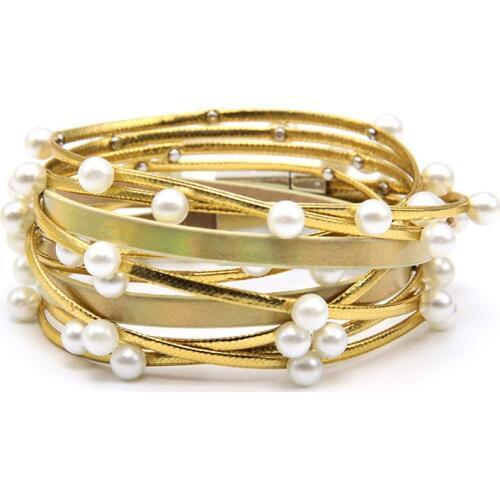 2019 Fashion Leather Bracelet For Women Multicolor Magnetic Buckle Wristband Multilayer Wrap Female Bracelet Bangle Jewelry Gift