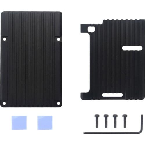 For Raspberry Pi 4 Fan Case with Double Cooling Fan Aluminum Alloy Heatsink Simple Removable Cover