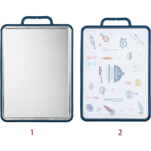 Stainless SteeDouble Side Cutting Board, Kitchen With 2 in 1 Large Cutting Board