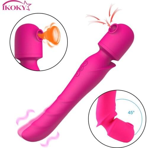 IKOKY Sucking Vibrator 10 Speeds Clitoral Stimulator G spot Av Wand Massager Female Sex Products for Women