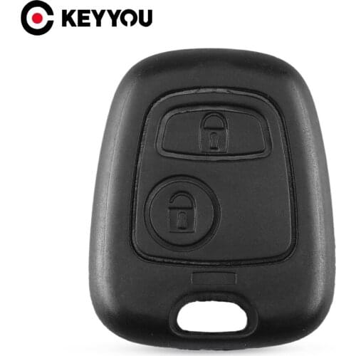 KEYYOU 50X For Peugeot 107 206 207 306 307 407 For Citroen Key Shell Car Key Fob Replacement 2 Button Remote Cover Case