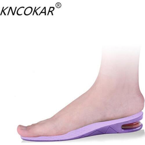 KNCOKAR 1 pair Invisible raised insole 3cm men and women inside raised insole comfortable sports breathable shock absorbent air