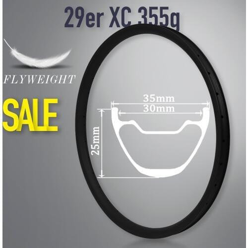 ELITEWHEELS 355g Only 29er Mountain Bike Rim Japan Toray T800 Carbon Fiber Tubeless Ready For XC MTB Wheel Cross Country