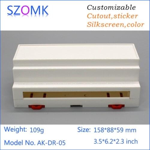 1 piece, 88*158*59mm abs plastic enclosure boxes hot selling szomk enclosure plastic din rail box enclosure for electric project