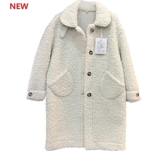 2020New Spring Coat Women high quality lambswool jacket Composite Shearling Lamb Fur Outwear Female winter Thick warm long parka
