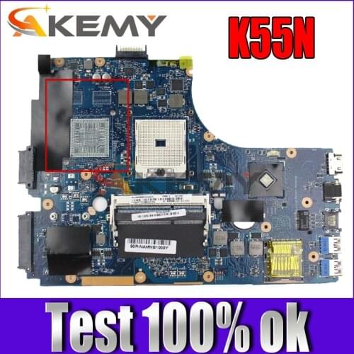 Akemy K55N Laptop motherboard for ASUS K55N K55DE K55DR K55D K55 Test original mainboard