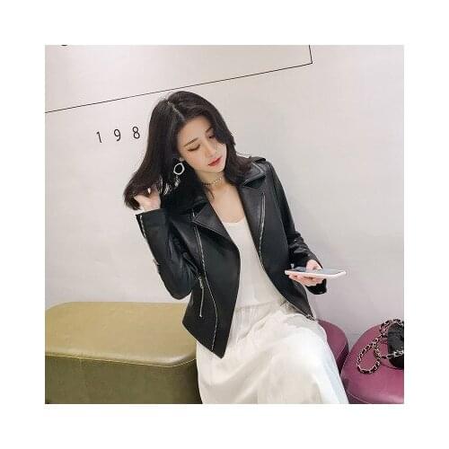 2020 Women Spring Genuine Real Sheep Leather Jacket R2