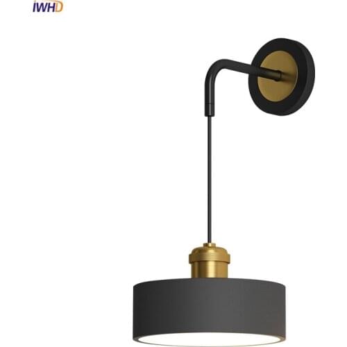 Minimalism LED Wall Lamps Iron Indoor Lighting Gold Fixture For Home Wall Decor Bedside Living Room E27 Arandela Luminaria