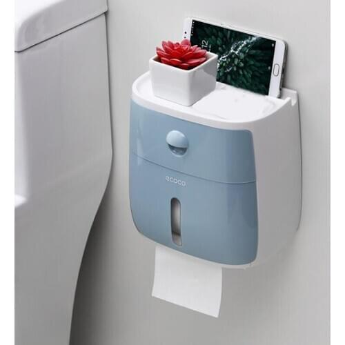 Wall Mounted Bathroom Toilet Waterproof Tissue Box With Drawer Plastic Multifold Paper Towels Holder Storage Box Product