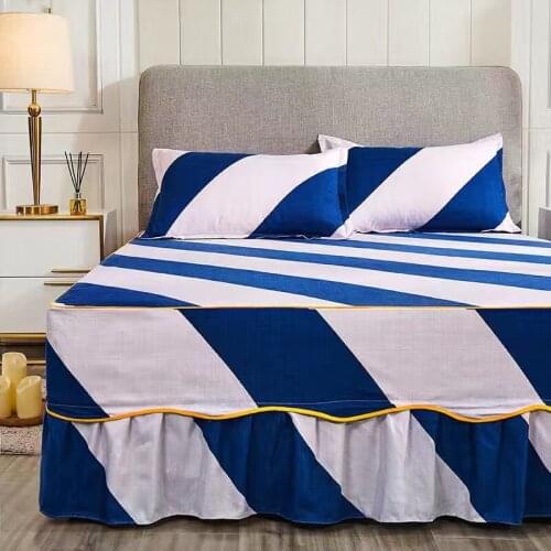 New Style Home Bed Skirt 1 Pcs Bed Shirts With Lace Flower Twin /Full/ Queen/ King Size for Home Decor Colorful 2020