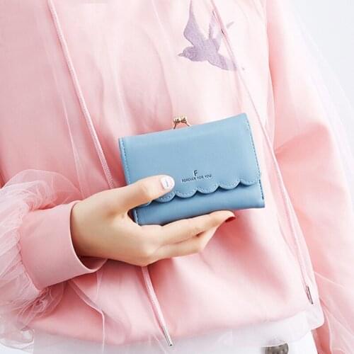 2021 New Women Wallet Small Fashion Coin Purse Short Multi-color PU Leather Female Clutch Money Bag Card Holder Mini Wallets