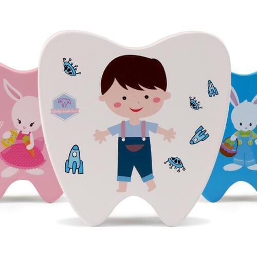 Baby Wood Tooth Box Organizer Milk Teeth Storage Collect Box Gift Baby Boy Girl Wood Case Save Milk Teeth
