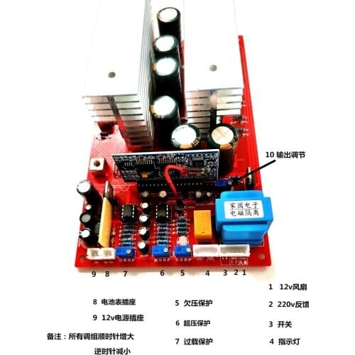 12v24v36v48v60v72v1.5kw7kw Pure Sine Wave Power Frequency Inverter Motherboard Circuit Board