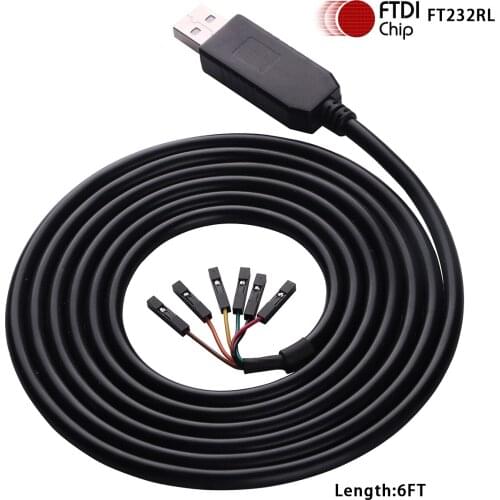 TTL-232R TTL TO USB Serial Converter FTDI Chip UART 3.3V 5V Level Adapter EEPROM Rewrite Programming Cable