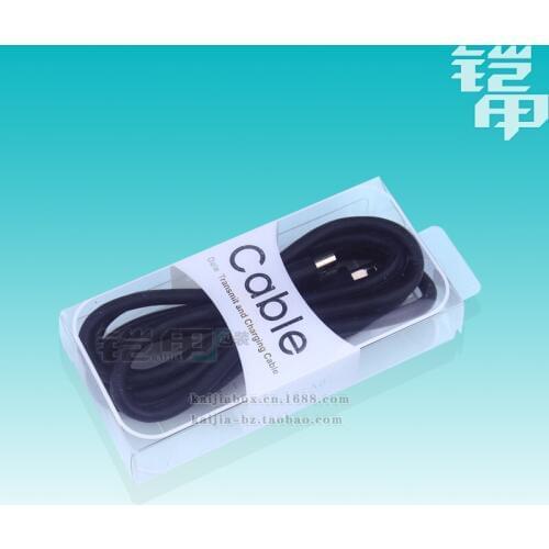 Transparent PVC plastic packaging box for 1m cable retail pack for Samsung Apple others usb data cables 200pcs/lot free ship