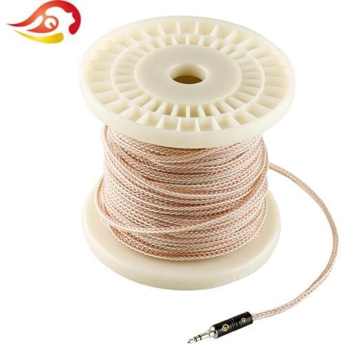 QYFANG 1.2m 8 Core Flexible Earphone Upgrade Cable 8 Drives Copper Silver Mixed Line Detachable Cord Headphone PVC Soft Wire