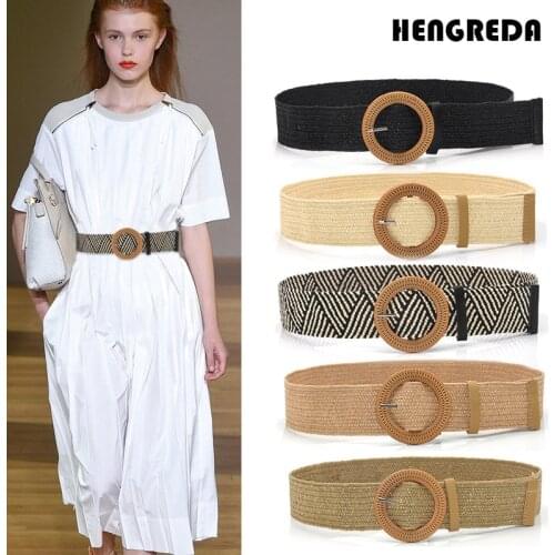 Dress Belt Elastic Stretch Waist Belts Accessories Waistband for Women Ladies Girl with Plastic Pin Buckle Free Security Check