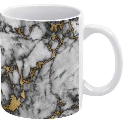 Grey Marble Gold Streaks Phone Case Cover White Mug Coffee Mug Afternoon Tea Christmas Cups Ceramic Mug 330ml for Coffee Deluxe