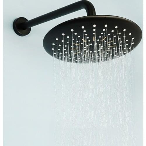 Bathroom Faucet Matte Black Rain Shower Head Faucet Wall Top Ceiling Mounted Bath Shower Mixer Tap Rainfall Hot Cold Faucet Set