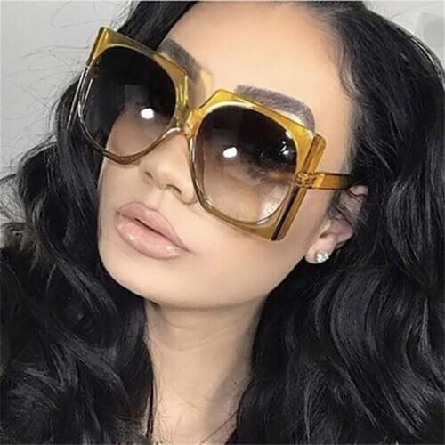 Oversized sunglasses 2021 fashion popular big frame sun shades glasses for women quality custom logo AS112