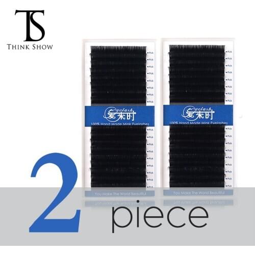 THINKSHOW 2 Boxs/Lot 16 Lines Faux 3D Mink Eyelash Soft 0.03mm Thick Individual Eyelash Extension Professional Eyelash Cilios