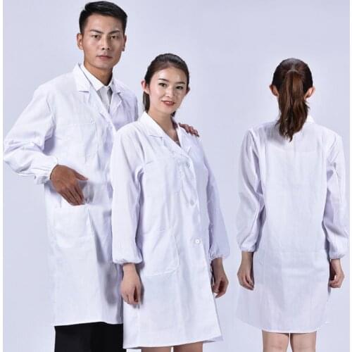 Men Women white coat Lab Coat Hospital Doctor Slim nurse uniform spa uniform nursing uniform scrubs medical uniforms women
