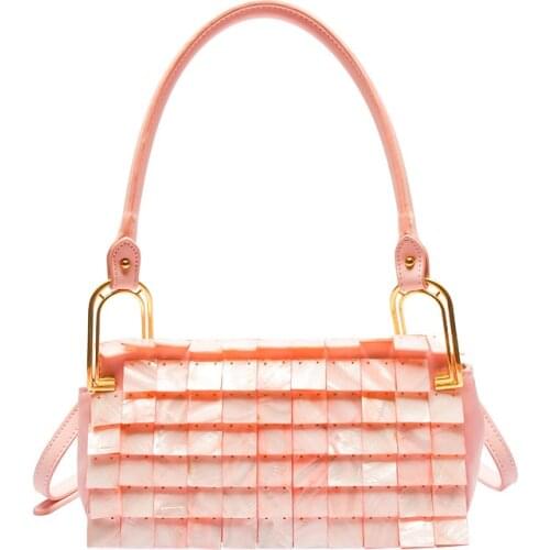 Bag For Women Designer Luxury Pure Natural Shell Flakes Bead Chain Woven Bag Evening Bags Clutch Female Travel Holiday Handbag