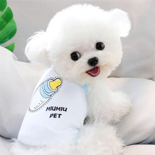 Pet Cartoon Vest Pacifier Bottle Dog Clothes Thin Puppy Bottoming Shirt Summer Breathable Pet Dog Clothes Fashion Clothes
