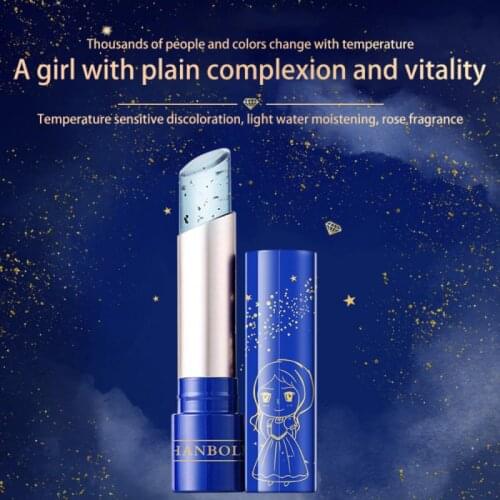 1pc Cute Girl Lip Balm 24K Temperature Change Lipstick Moisturizing Repair Lip Lines Waterproof Long Lasting Cosmetic TSLM1