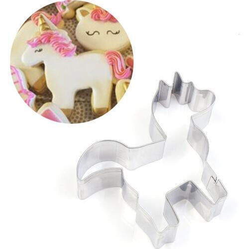 1PC Stainless Steel Cookie Cutter Unicorn Cookie Stamps Fondant Cake Decorating Mold Pastry Biscuit Baking Cutter Pancake Mould