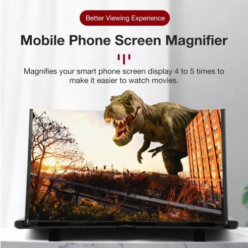 16 Inch 3D Mobile TV Screen Magnifier HD Video Amplifier Stand with Movie Game Magnifying Folding Phone Desk Holder